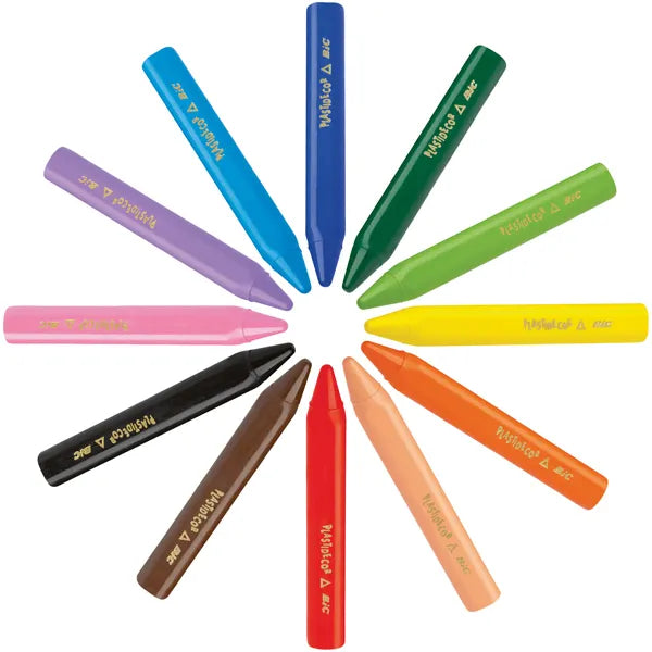 Pastelli a Cera Bic Kids a 12 Colori Plastidecor