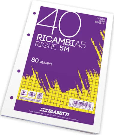 Ricambi Quaderno A5 5 mm.