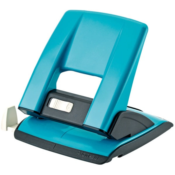 Perforatore a due fori passo 8 perfora 30 fogli da 80 gr. Col. Turchese