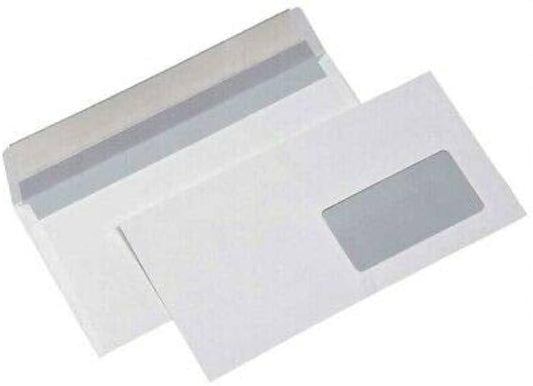 Buste Blasetti Bianche 11X23 90 Grammi con Finestra cf. 500 pz. Art. 148