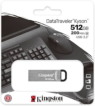 Chiavetta pen drive USB 3.2 Kingstin 512GB "Kyson"