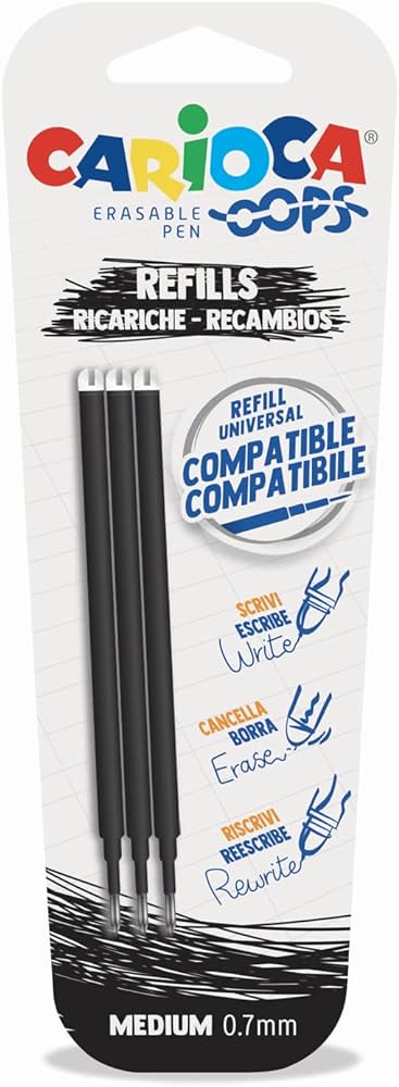 Refill  Carioca per Penne OOPS Blisterino da 3 pezzi