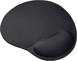 Tappetino per Mouse Ergonomico con Poggiapolso Colore Nero