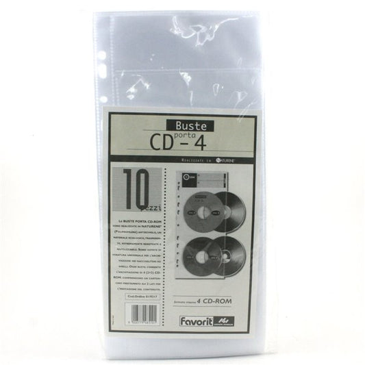 Buste forate Porta CD 4 Posti cf. da 10 Buste Favorit