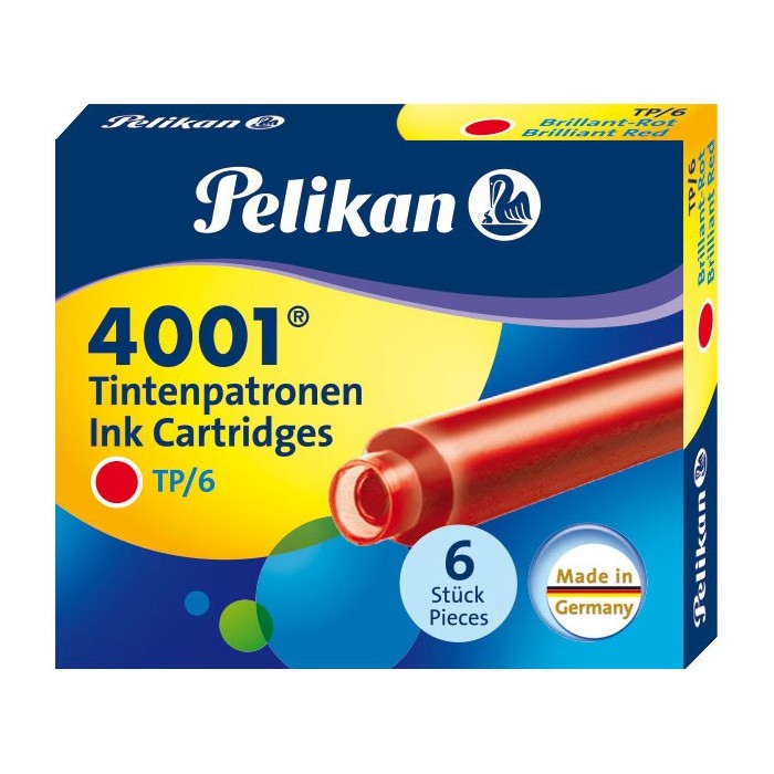 Cartucce di Inchiostro Stilografico Pelikan 4001 cf. 6 pz.