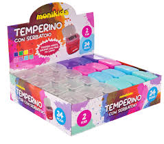 Temperamatite 2 fori metallo con serbatoio e tappo