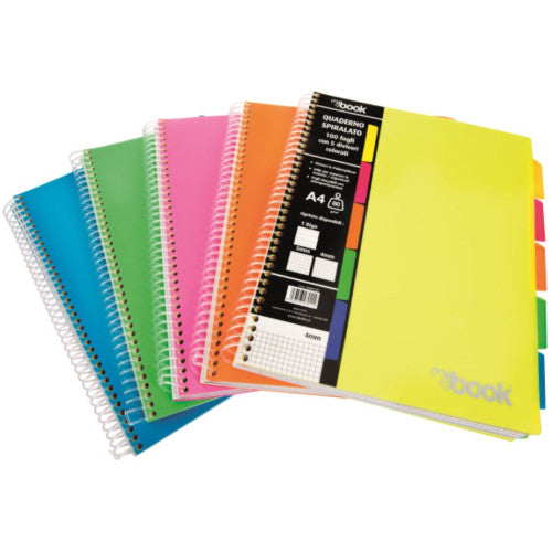 Quaderno Maxi Spiralato A4 100 FF. PPL Con 5 Divisori Colorati