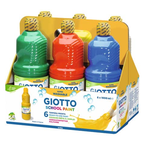 Tempera Giotto Pronta  da 1 Litro Cesto da 6 Colori