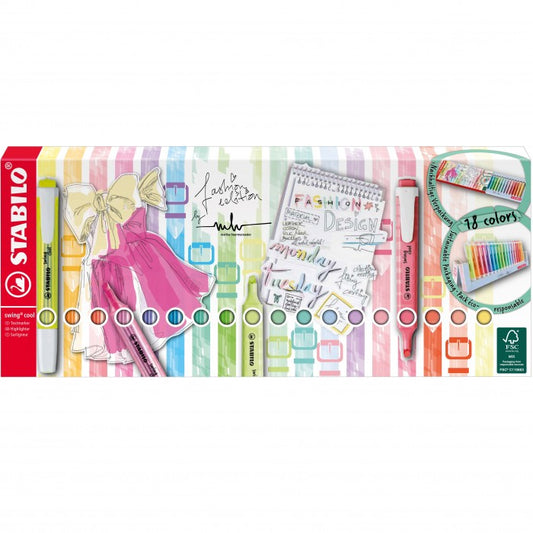 Stabilo Swing Cool/Pastel 18 pz. Deskset